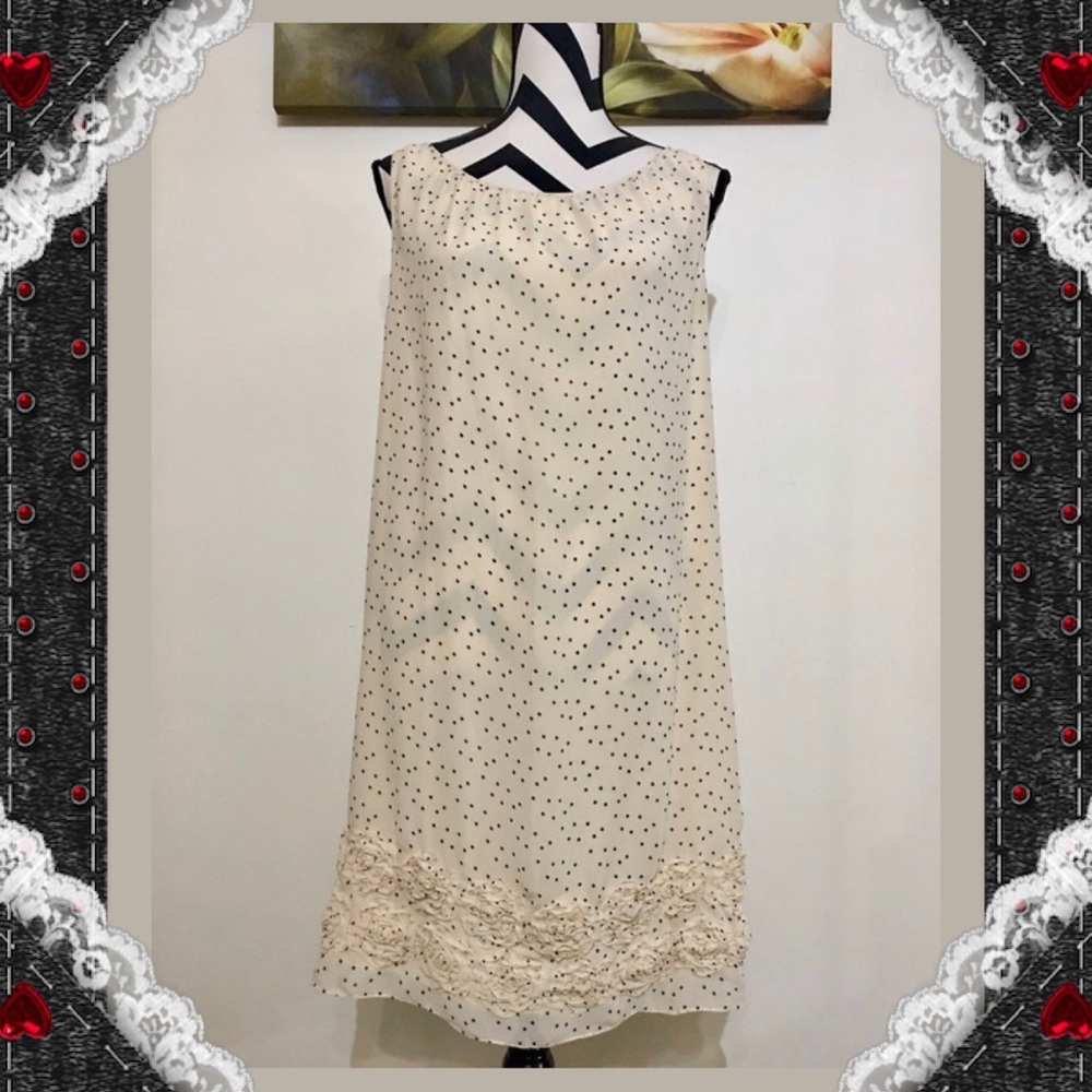 Studio M 3d Flowers Polka Dots Dress